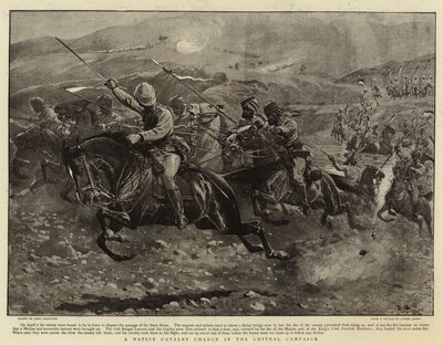 A Native Cavalry Charge in the Chitral Campaign by John Charlton